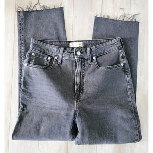 Madewell 29 Curvy Perfect Vintage Straight Lg Jeans Frayed Hem Gray NWT RV $128